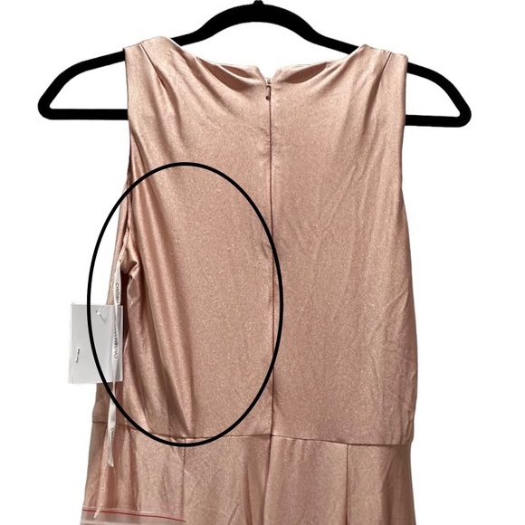 CYNTHIA & SAHAR FREYA CS113 DESSY DRESS MEDIUM NEW NWT TOASTED SUGAR SQUARE NECK - Picture 6 of 6